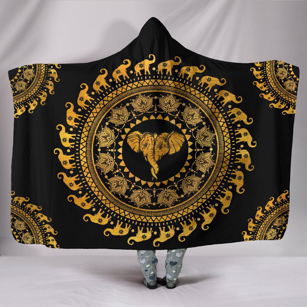 Golden Mandala Hooded Blanket | woodation.myshopify.com