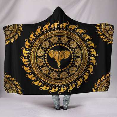 Golden Mandala Hooded Blanket | woodation.myshopify.com