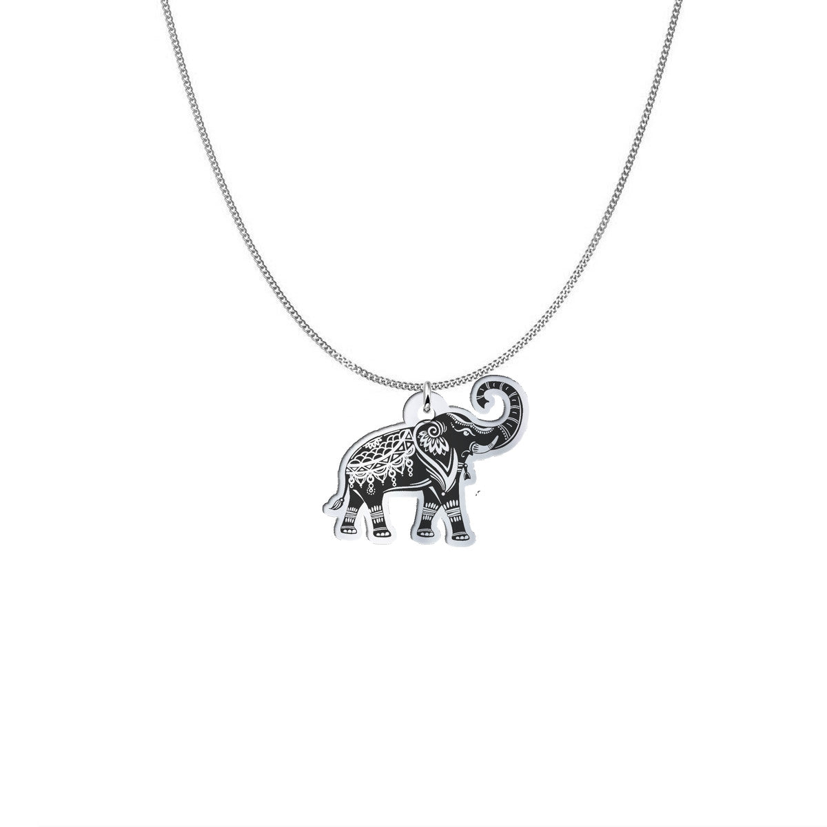 Personalized Elephant Mandala Necklace