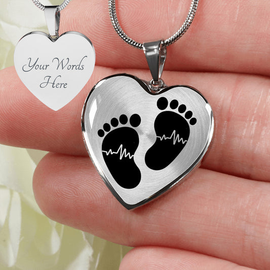 Personalized New Mom Necklace, Baby Feet Necklace, New Mom Gift