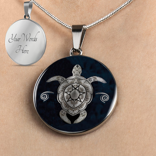 Personalized Sea Turtle Necklace, Sea Turtle Jewelry