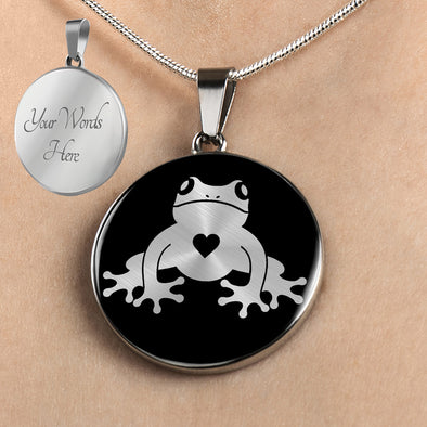 Personalized Frog Necklace, Frog Jewelry, Frog Pendant, Frog Gift