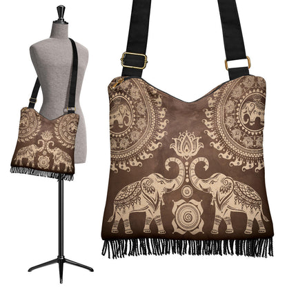 Brown Mandala Boho Handbag