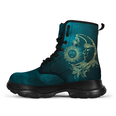 Teal Sun & Moon Classic Boots