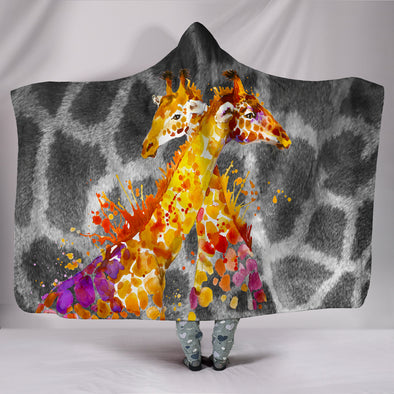 Giraffe Love Hooded Blanket | woodation.myshopify.com