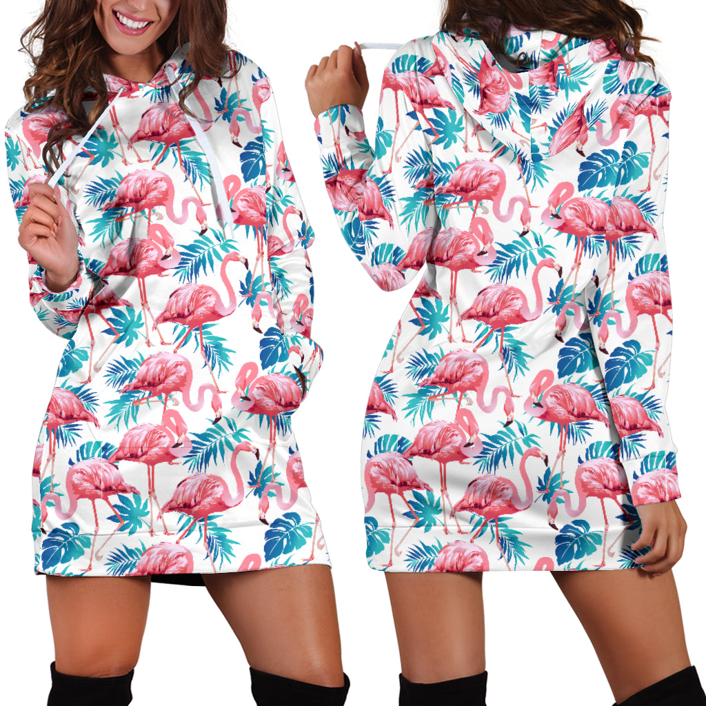 Flamingo Love Hoodie Dress | woodation.myshopify.com