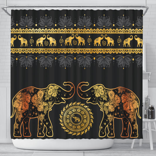 Golden Mandala Shower Curtain | woodation.myshopify.com