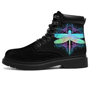 Black Spiritual Dragonfly All-Season Boots