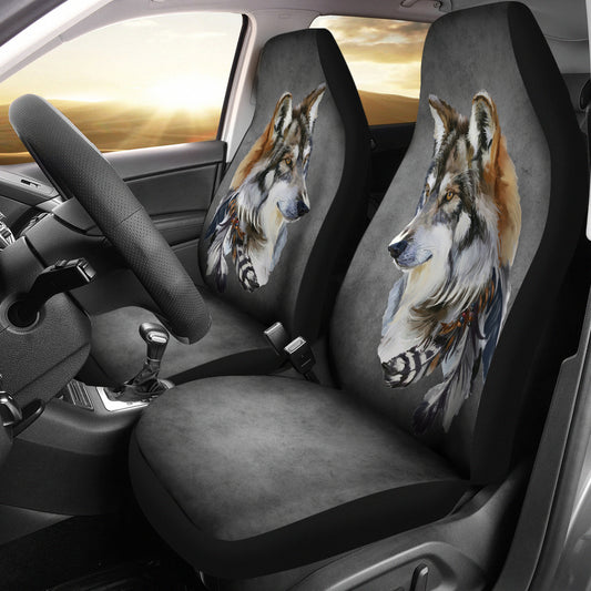 Tribal Wolf Car Seat Covers | woodation.myshopify.com