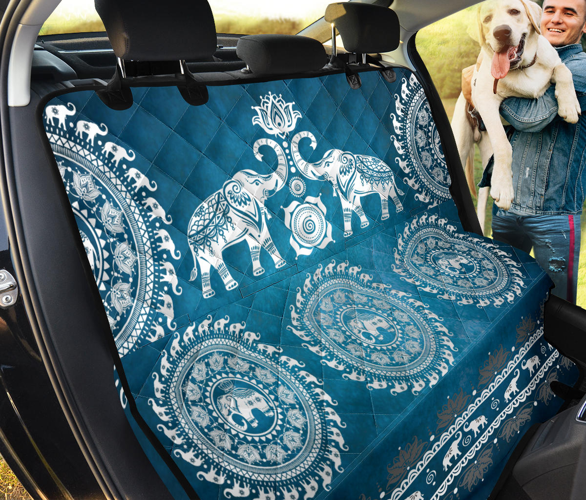 Blue Mandala Elephant Pet Seat Cover
