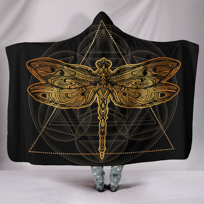 Golden Dragonfly Hooded Blanket | woodation.myshopify.com