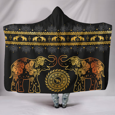 Elephant Mandala Hooded Blanket | woodation.myshopify.com