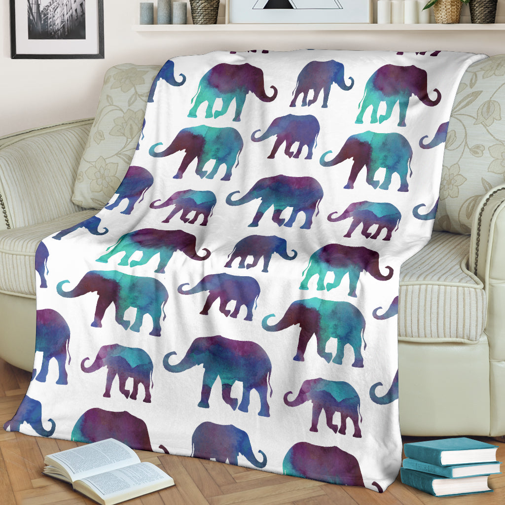 Watercolor Elephant Blanket | woodation.myshopify.com
