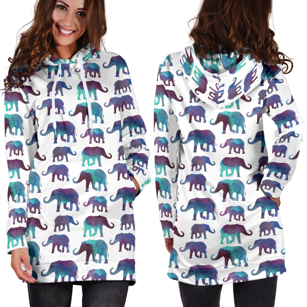 Elephant Watercolor Hoodie Dress | woodation.myshopify.com