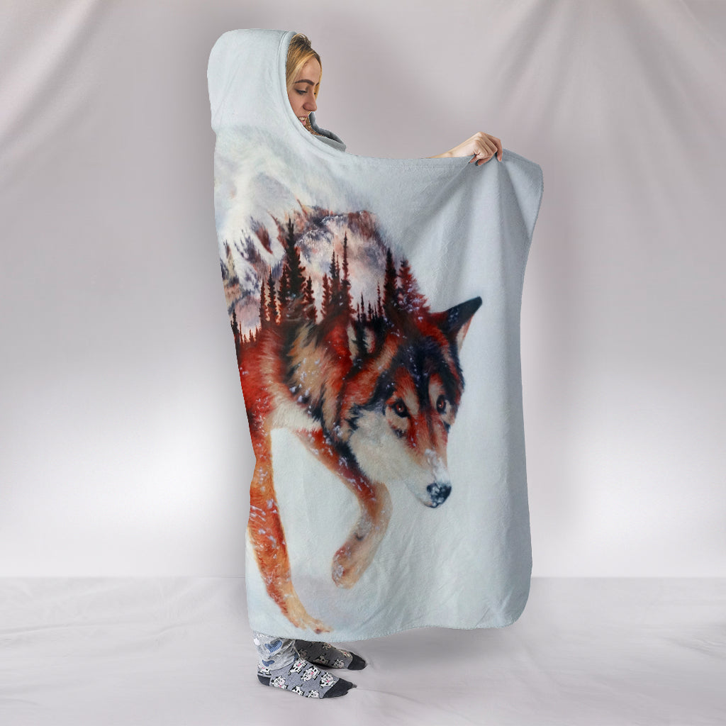 Wild Wolf Hooded Blanket | woodation.myshopify.com