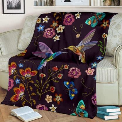 Bohemian Hummingbird Premium Blanket