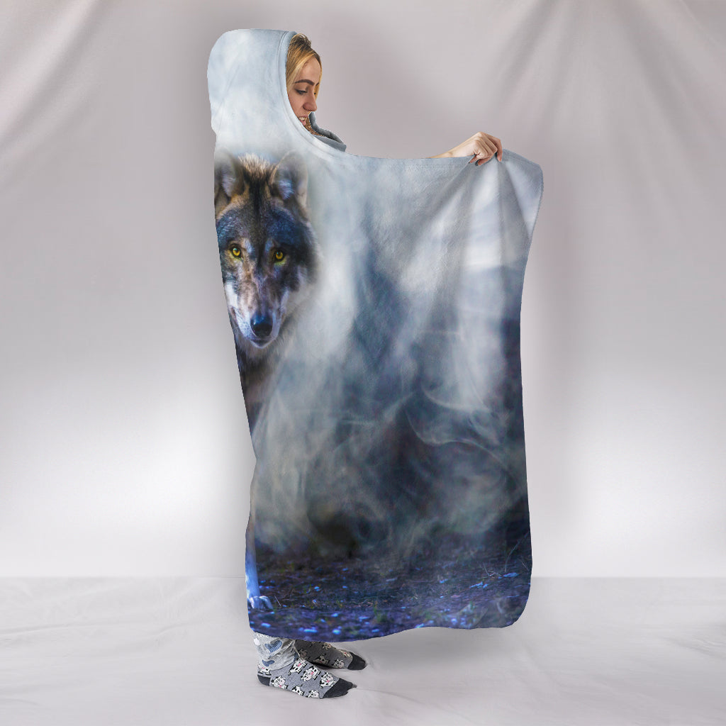 Mystical Wolf Hooded Blanket | woodation.myshopify.com
