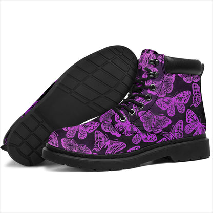 Purple Butterfly All-Season Boots