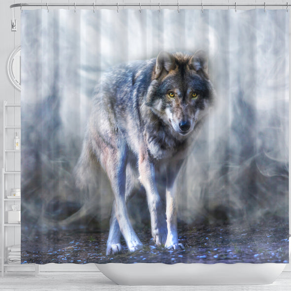 Mystical Wolf Shower Curtain | woodation.myshopify.com