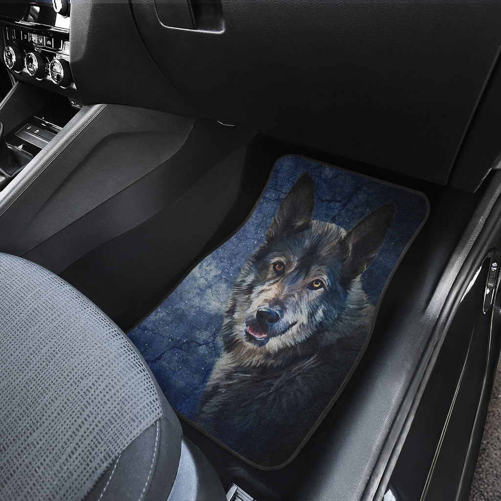 Wild Wolf Front Car Mats (Set Of 2) | woodation.myshopify.com