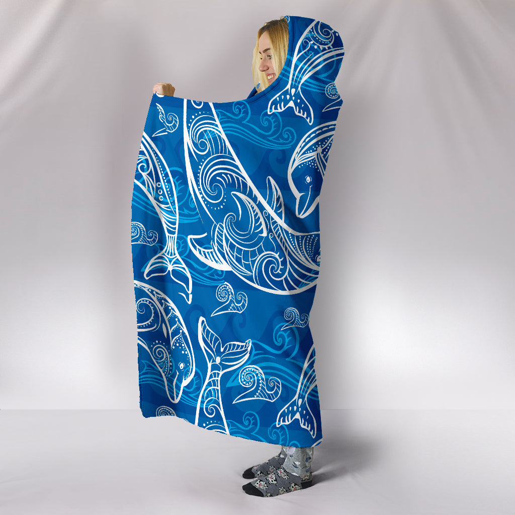 Dolphin Love Hooded Blanket | woodation.myshopify.com