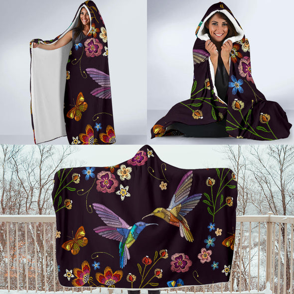 Bohemian Hummingbird Hooded Blanket
