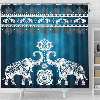Blue Mandala Shower Curtain | woodation.myshopify.com