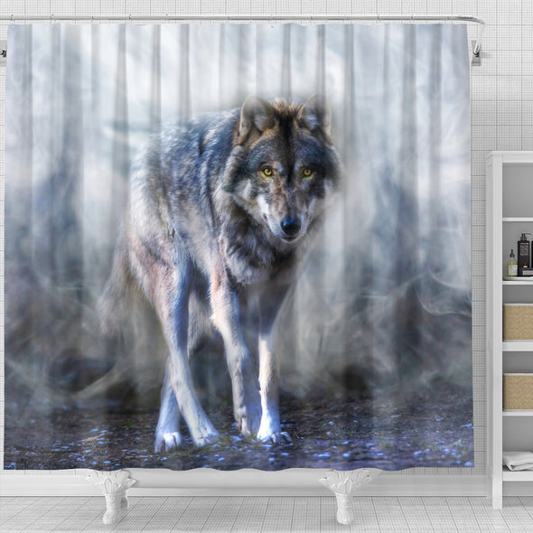 Mystical Wolf Shower Curtain | woodation.myshopify.com