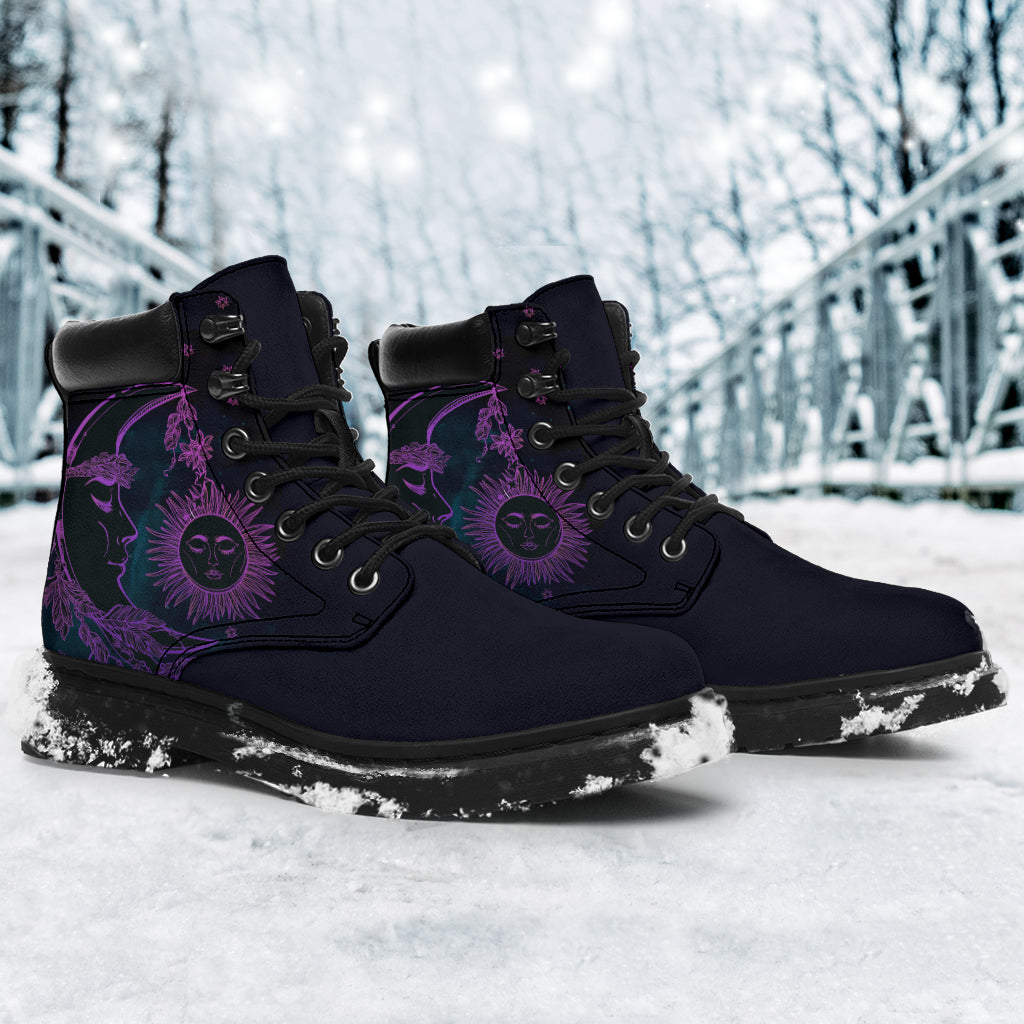 Purple Sun & Moon All-Season Boots