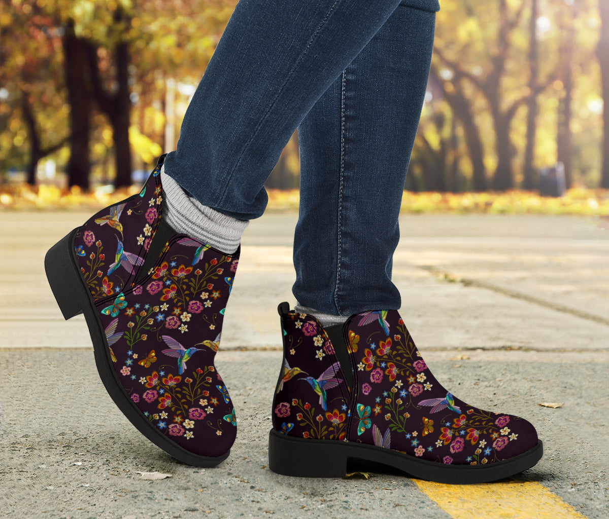 Bohemian hummingbird fashion boots