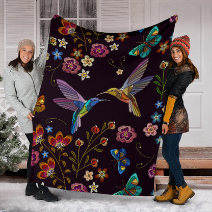 Bohemian Hummingbird Premium Blanket
