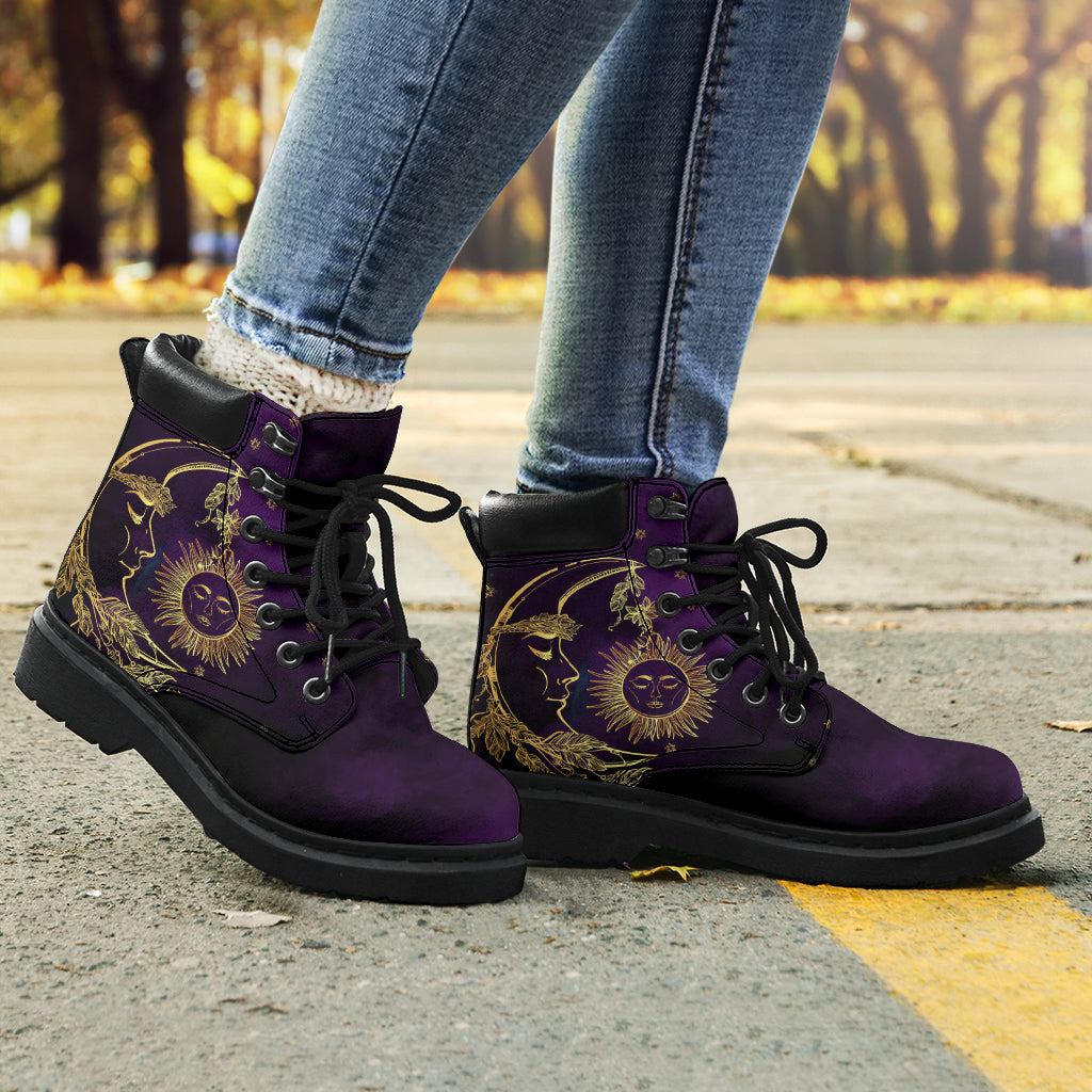 Purple Mystical Sun & Moon All-Season Boots