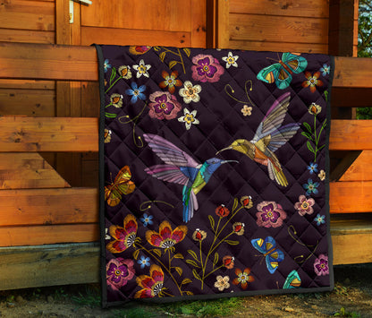 Bohemian Hummingbird Premium Quilt
