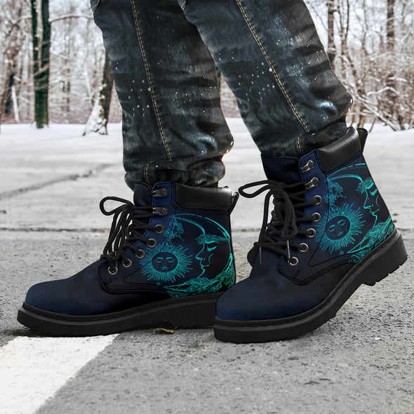 Blue Gradient Sun & Moon All-Season Boots
