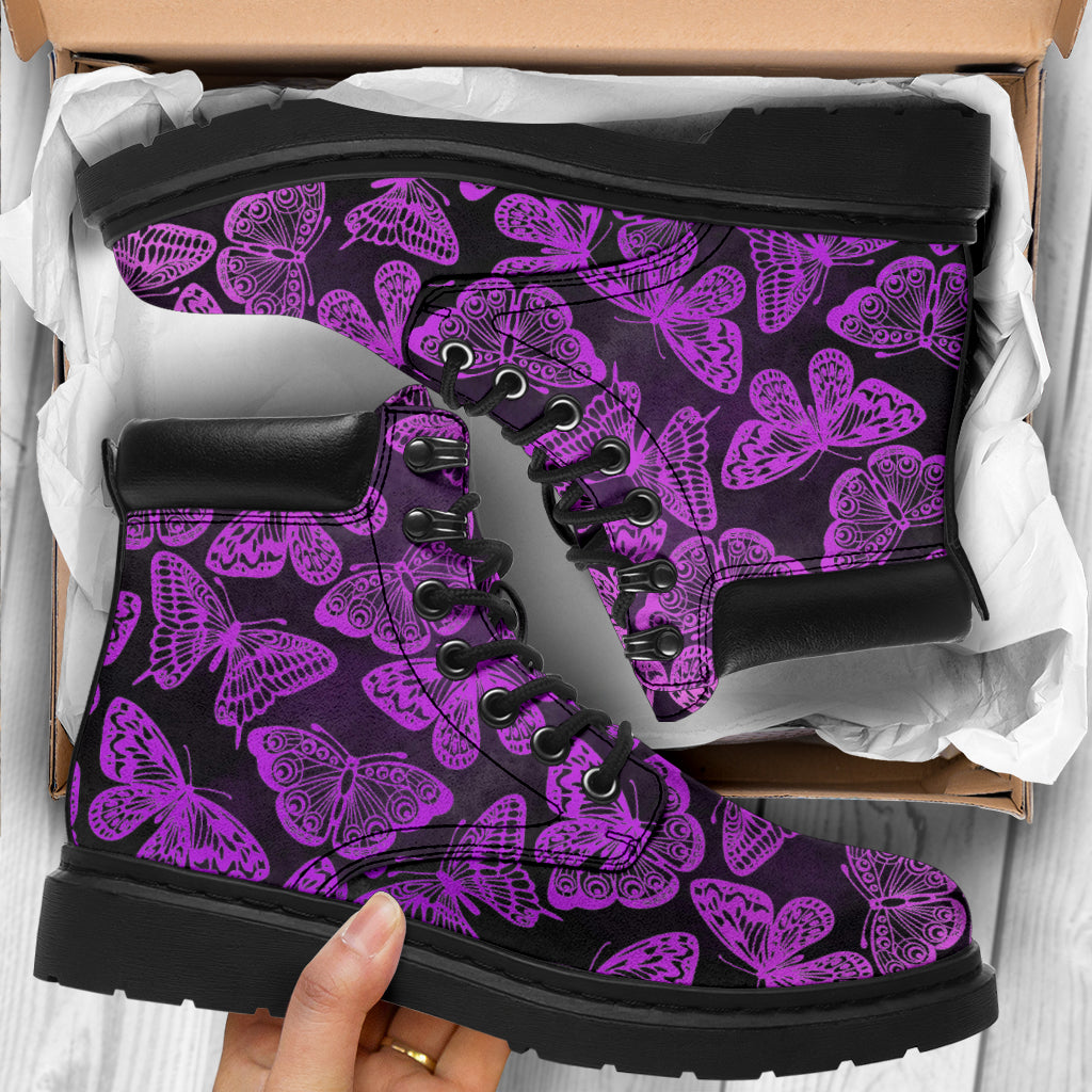 Purple Butterfly All-Season Boots