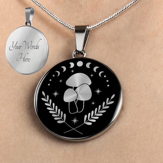 Personalized Mushroom Necklace, Mushroom Jewelry