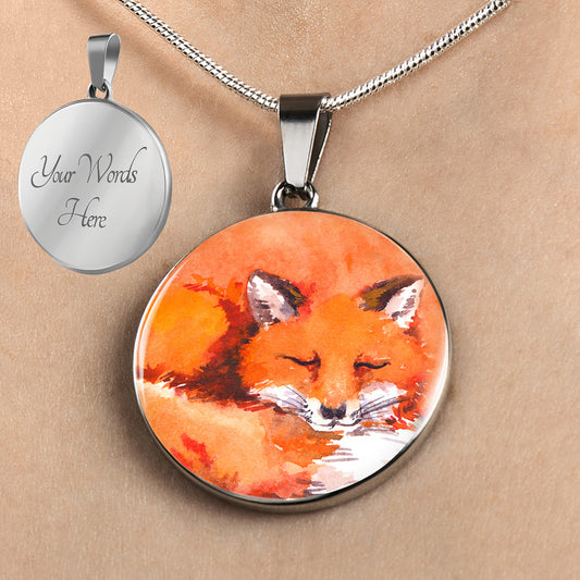Personalized Fox Necklace, Fox Jewelry, Fox Gift