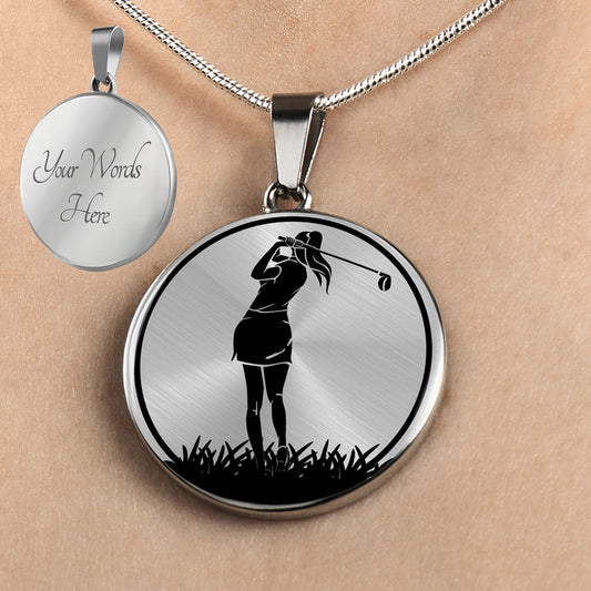 Personalized Women's Golfing Necklace, Women's Golf Gift