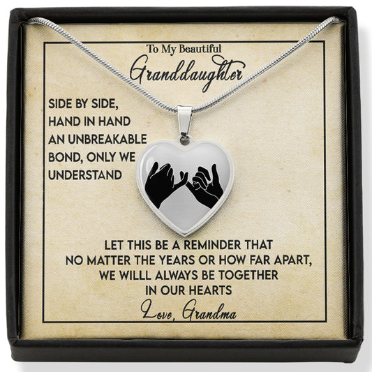 To My Granddaughter - Personalized Heart Necklace