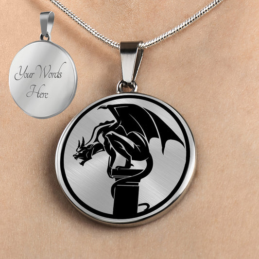 Personalized Gargoyle Necklace, Gargoyle Gift, Gothic Jewelry