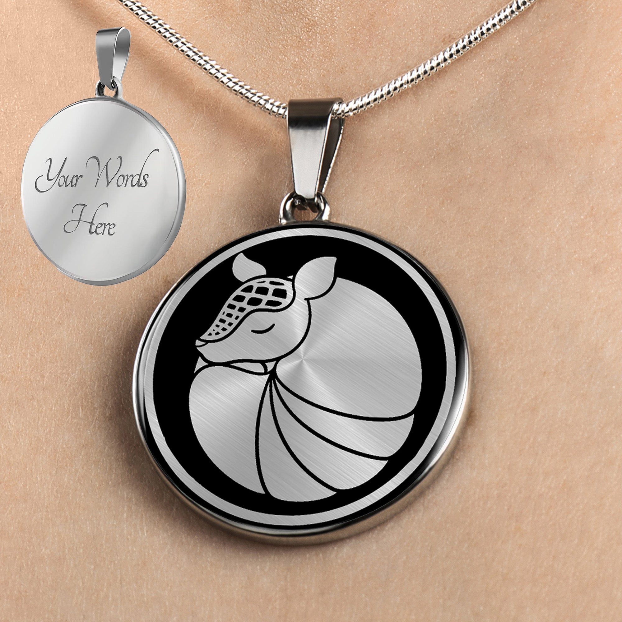 Personalized Armadillo Necklace, Armadillo Gift, Armadillo Jewelry ...