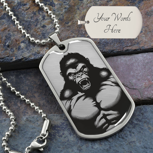 Men's Personalized Gorilla Necklace