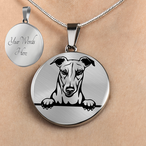 Personalized Greyhound Necklace, Greyhound Gift, Greyhound Jewelry