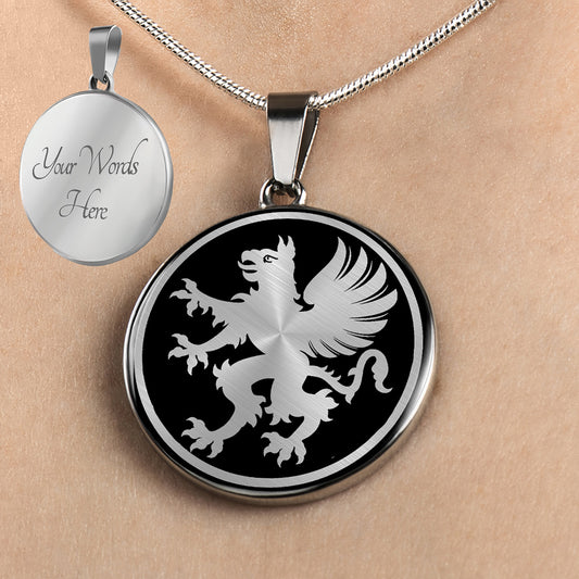 Personalized Griffin Crest Necklace, Griffin Crest Jewelry