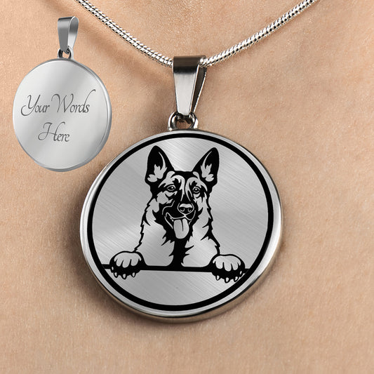 Personalized German Shepherd Necklace, German Shepherd Jewelry