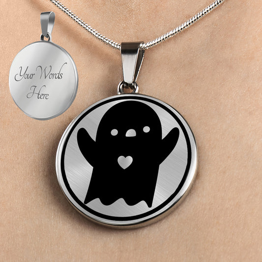 Personalized Ghost Necklace, Ghost Jewelry, Ghost Pendant