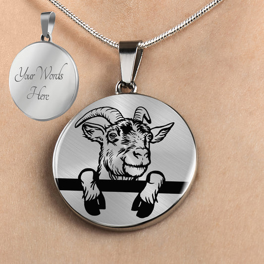 Personalized Goat Necklace, Goat Jewelry, Goat Gift