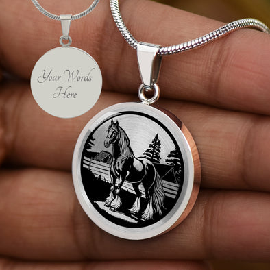 Personalized Gypsy Vanner Horse Necklace