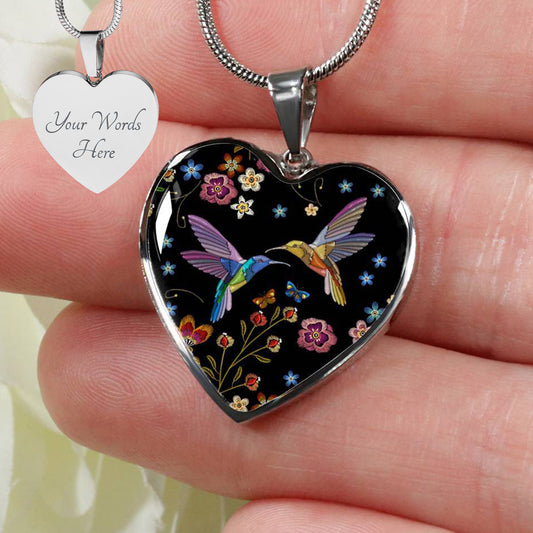 Personalized Hummingbird Necklace, Hummingbird Gift, Hummingbird Jewelry