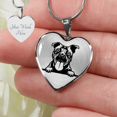 Pit Bull Terrier Personalized Necklace, Pit Bull Jewelry, Pit Bull Gift